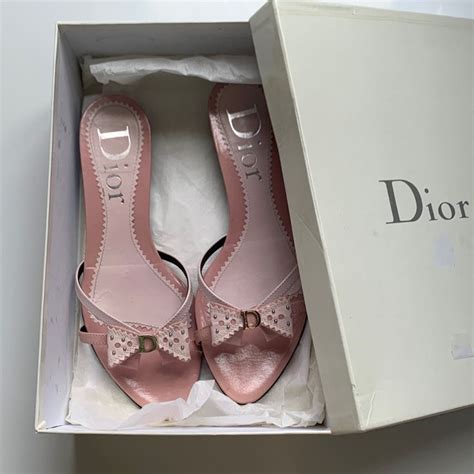 dior heels pink and white|christian dior kitten heels.